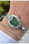 Bead Model-Steel Cord-Women's Wristwatch-Gold Silver Green Color-2 Years Warranty-Bracelet Gift Hmk4Bc1 - 3