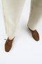 Mitzi Women's Genuine Leather Pleated Lace-Up Tan Slippers - 7