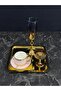 Gold Pera Coffee Presentation Set – Gold Coffee Cup, Turkish Delight Bowl, Coffee Saucer and Tray - Luxury Coffee Set - 3