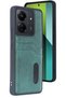 Ilkeshop New Redmi 13C Case Sara Leather Case with Business Card Holder - (152552) Dark Green