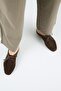 Mitzi Women's Genuine Leather Pleated Lace-Up Brown Slippers - 7