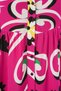 Women's V-Neck Gathered Waist Floral Patterned Viscose A.Fuchsia Hijab Dress - 4