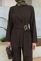 Gold Buckle Tie-Down Bitter Brown Double Set - 3