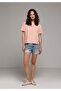 Regular Fit Round Neck Plain Women's Orange Short Sleeve T-Shirt - 3