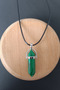 Certified Nails Model High Quality Natural Malachite Malahite Stone Pendant Leather Drawstring Necklace - 4
