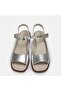 Women's Large Size Women's Heel Sandals Genuine Leather 41-42-43-44-45-Silver - 3