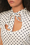 Women's Short Bow Polka Dot Dress 2605 - White - 5