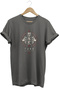 Göktürkçe Turkish Written and Double Bozkurt Printed Special Design T-Shirt