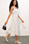 Women's Strappy Polka Dot Dress 2611 - White - 4