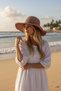 Women's Hand Knitted Detailed Hat Beach Hat - 2