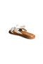 Nira White Bowknot Genuine Leather Women's Slippers - 4
