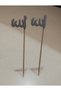 Silver Glitter Allah Themed Long Toothpicks 16 cm 10 Pieces - 2