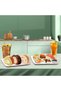 4 Colors Big Rectangular Dinner Plates Unbreakable Wheat Straw Plates, Reusable Durable Lightweight Salad Plate - 3
