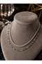 Anna Silver Double Waterway Zircon Stone & Colorful Beaded Chain Detailed Stylish Combination Women's Necklace Set