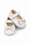 Baby First Step Shoes Shiny Leather Orthopedic Non-Slip Bottom Sole with Bow and Velcro Fer Model - 4
