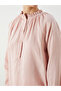 Ruffled Collar Textured Muslin Blouse - 3