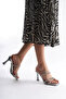 Silver Mirror Stone Women's Heeled Slippers Fs20My01E - 3