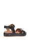 D26Ys-2225 Women's Genuine Leather Flat Sandals Black - 4