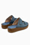 Aditi Genuine Leather Blue Double-Strapped Women's Slippers - 6