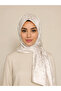 Madame Polo Cream Color Crow's Feet Patterned Cotton Soft Jacquard Scarf Alinda Series