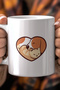 330ml Printed White Ceramic Mug with Heart and Dog Figure - 3