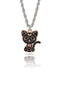Luna Black Cat Necklace - Cute Cat Figured Necklace with a Crescent Moon - Black Enamel Twisted Chain