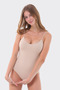 Women's 2-Piece Thin Straps & Bottom Hook Flexible Daily Body Undershirt - 95% Cotton Breathable Fabric - 4