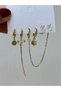 Women's Gold Color Multi Steel Earrings - 4