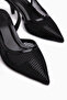 Cathe Black Pointed Toe Women's Heeled Shoes - 5