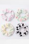 Women's Set of 4 Elastic Hair Clips with Cow and Heart Figures, Cute Scrunchie Hair Clips - 3