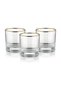 Short Tumbler Glasses 3 PCS Set, 300ml Gold Rim Drinking Glass Cups, Double Old Fashioned Style Tumblers - 4