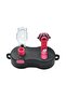 Twin Compartment Water Bottle| Carry Two Beverages| Ideal for Twins| Sip or Straw| Kids Choice - 900 ML, Black and Green - 2