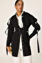 Contrast Stitched Belted Safari Jacket - 3