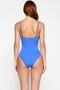 Women's Swimsuit V-Neck Sleeveless Without Underwire Plain Pattern Knitted Fabric Regular Fit Summer Beachwear Product - 5