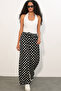 Women's Wide Leg Polka Dot Pants 30116 - Black
