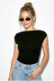 Women's Black White Coffee Blue Degaje Collar Side Gathered Detailed Lycra Four-Piece Blouse 6157 60286227 - 3