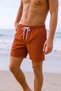 Men's Swim Shorts Quick Dry Short Length Lace up Elastic Waist Zipper Pocket Swimming Pool Shorts - 2