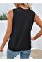 Women's V-Neck Viscose Blouse with Button and Tie Detail - 2