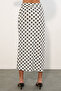 Women's Slit Polka Dot Skirt 8082 - White - 6