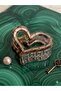 Heart Model Stone Detailed Bone Buckle Transparent Patterned Hairpin 6 cm - 2