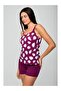Licha Puan Desenli Şortlu Tankini - 3