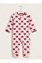Cotton Baby Romper with Front Zipper and Hearts