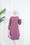 Hijab Tunic with Beaded Sleeves Purple Hnt7515 - 6
