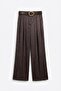 26Ypnt01751 Women's Trousers with Belt Detail - 2