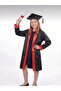 Ortaokul Unisex Black Graduation Gown and Cap Set with Colorful Stripes - 2