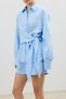 Baby Blue Modal Blend Tie-Dye Women's Shirt - 5