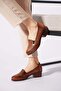 Serol laser heeled women's genuine leather shoes - tan leather - 2