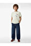 Short-Sleeved Crew Neck Cotton T-Shirt with Front and Back Print - 4