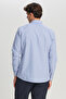 Men's Blue-Grey Non-Iron 100% Cotton Slim Fit Classic Collar Dobby Shirt - 5