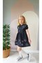 Girl's 100% Cotton Denim Gilet Dress with Butterfly Embroidery and Pearl Detailing - 4